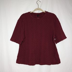 Shein Curve Womens Red Maroon Knit Basic Cropped Top Size 4XL